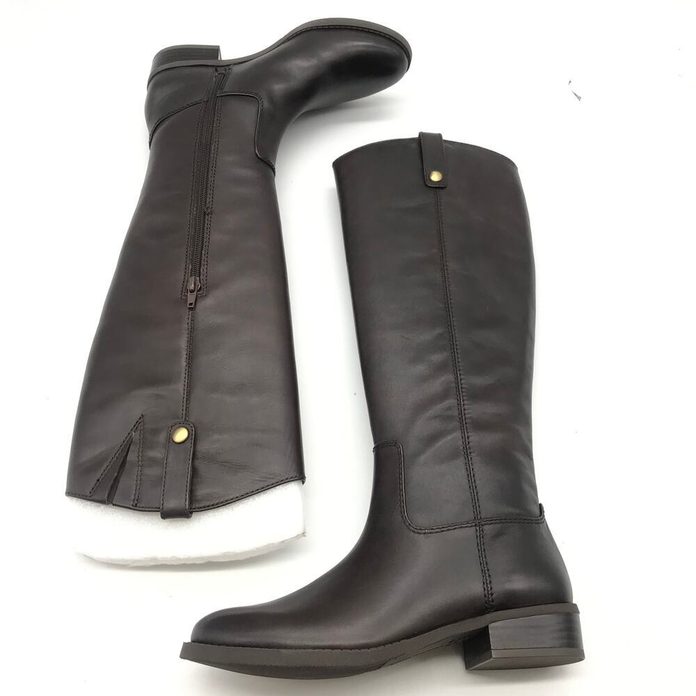 Inc International Concepts Womens Fawne Boots Brown Leather Knee High Zip 6.5 M - Picture 3 of 8